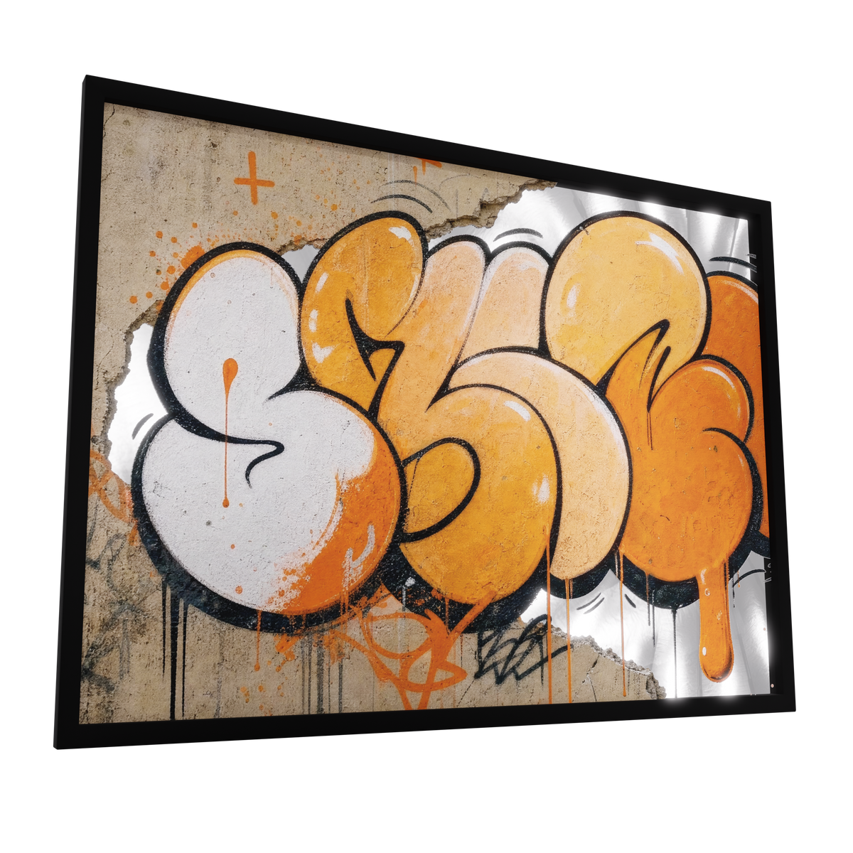 Urban Mirror 007 — GLINT mirror art print, shown framed