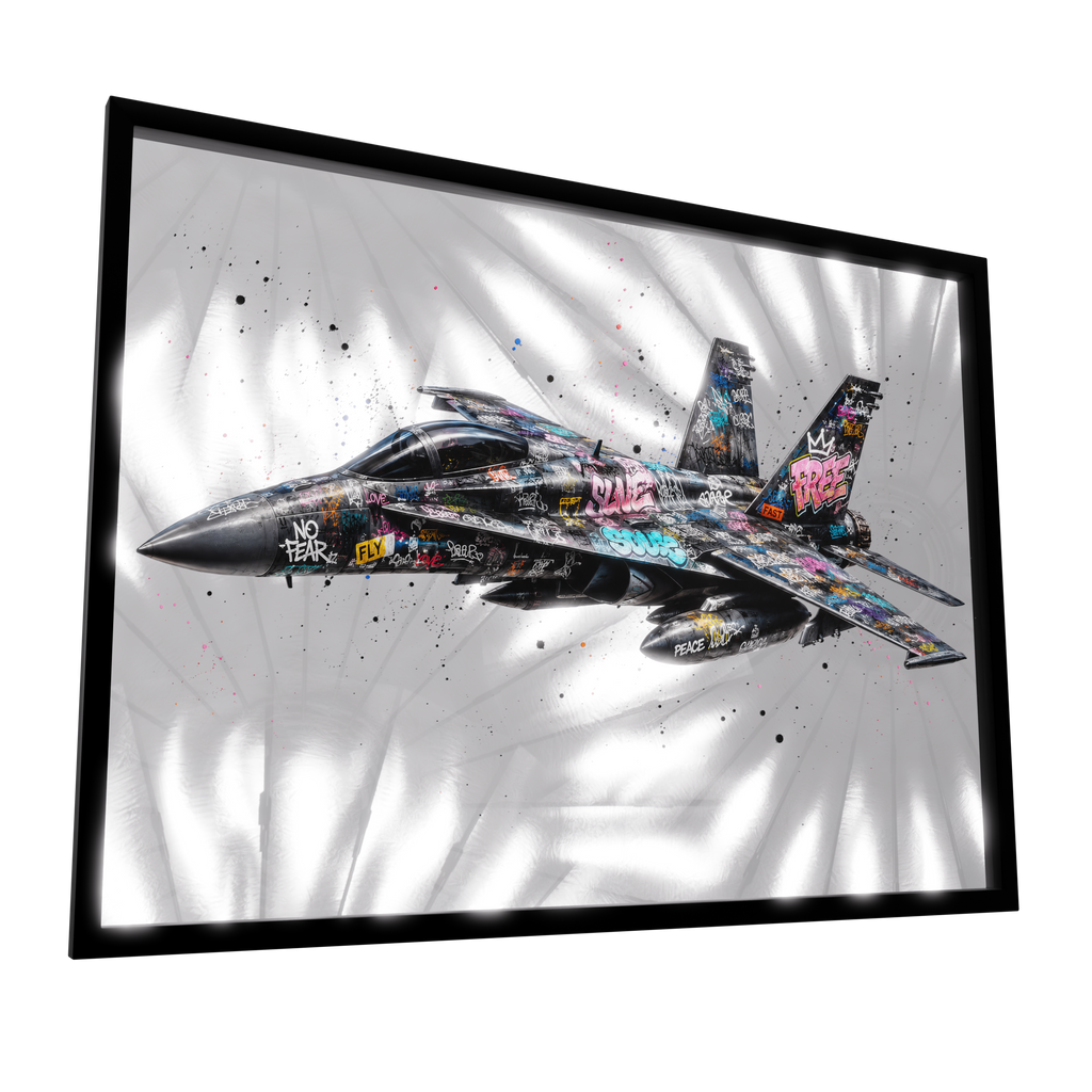 Mach Freedom — GLINT mirror art print, shown framed