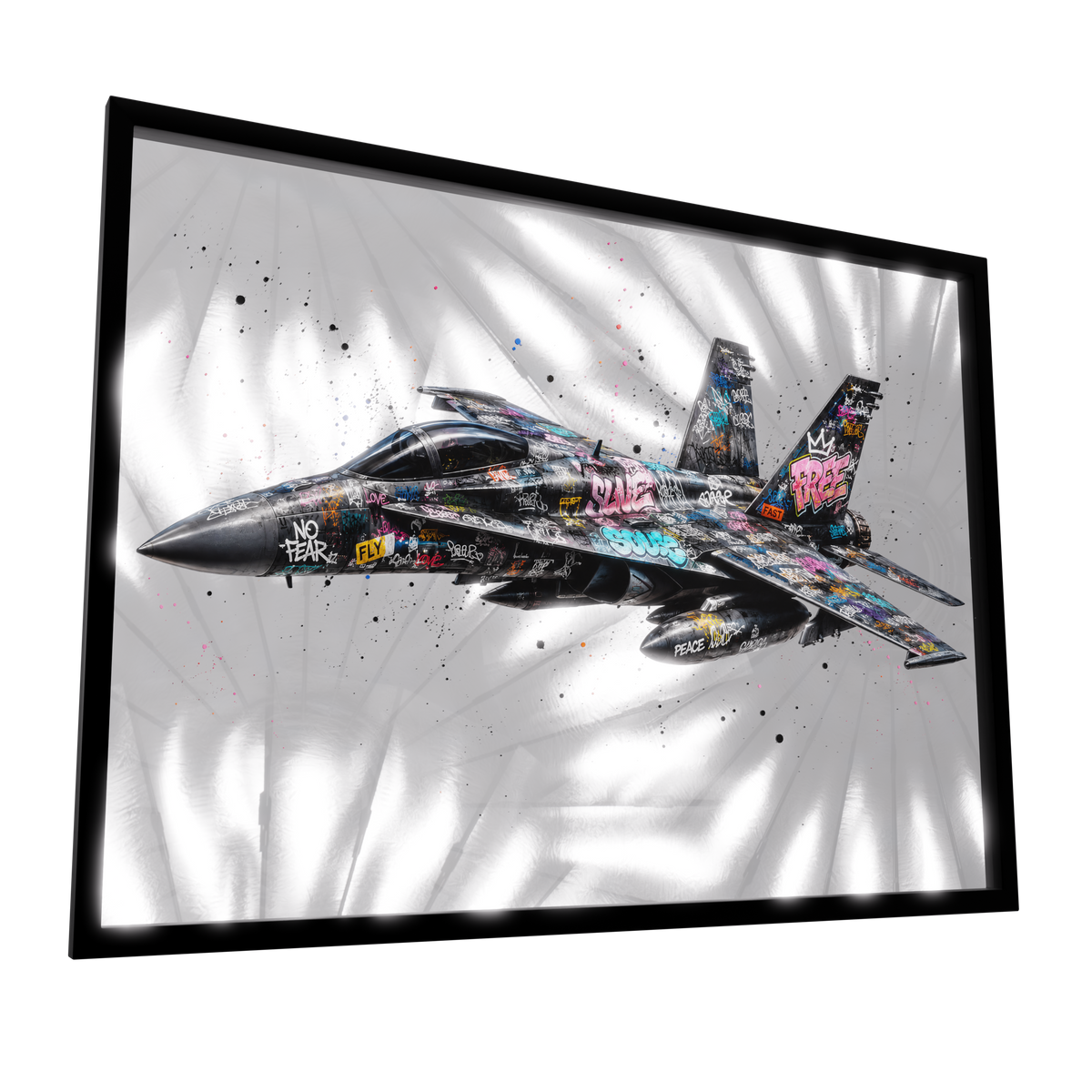 Mach Freedom — GLINT mirror art print, shown framed
