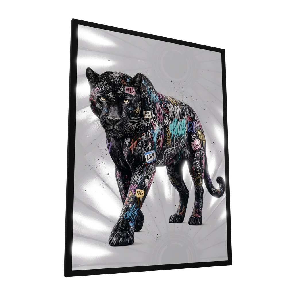 Wild Elegance — GLINT mirror art print, shown framed