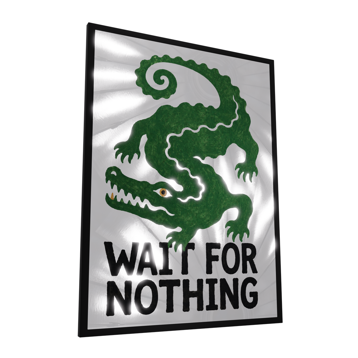 Wait For Nothing — GLINT mirror art print, shown framed
