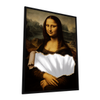 Unveiled Mona Lisa — GLINT mirror art print, shown framed