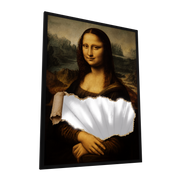 Unveiled Mona Lisa — GLINT mirror art print, shown framed