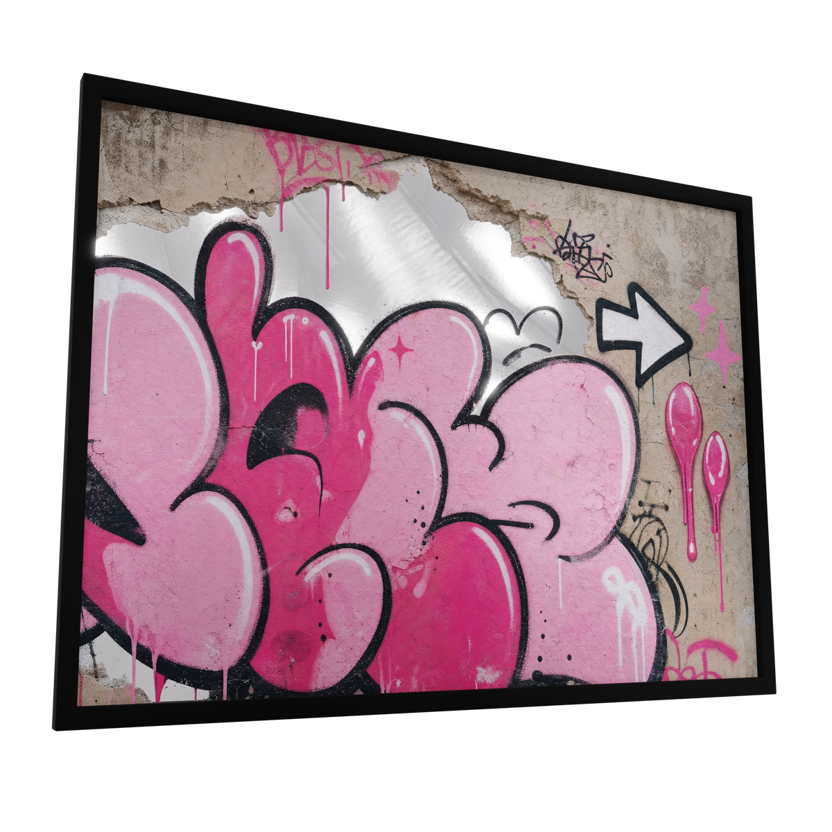 Urban Mirror 004 — GLINT mirror art print, shown framed