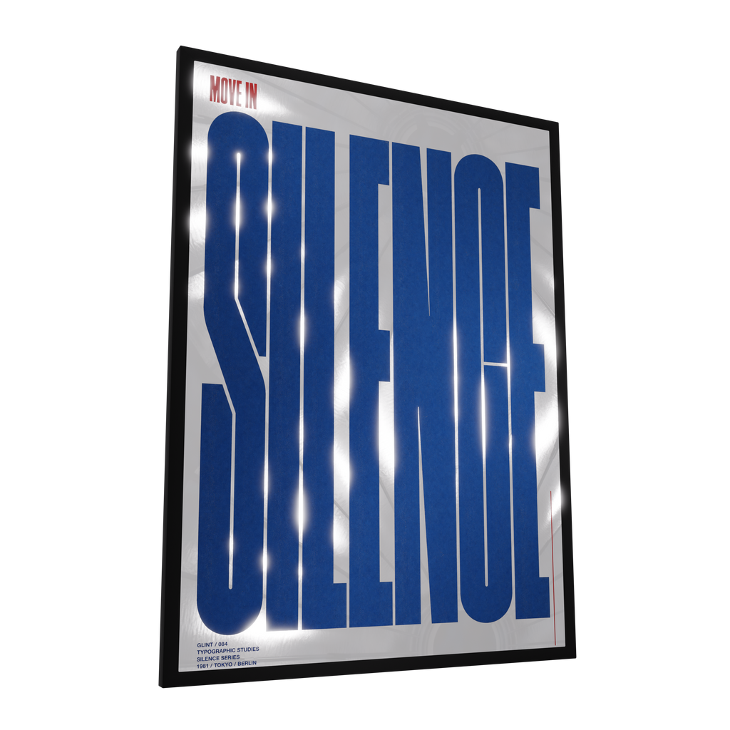 Move In Silence — GLINT mirror art print, shown framed