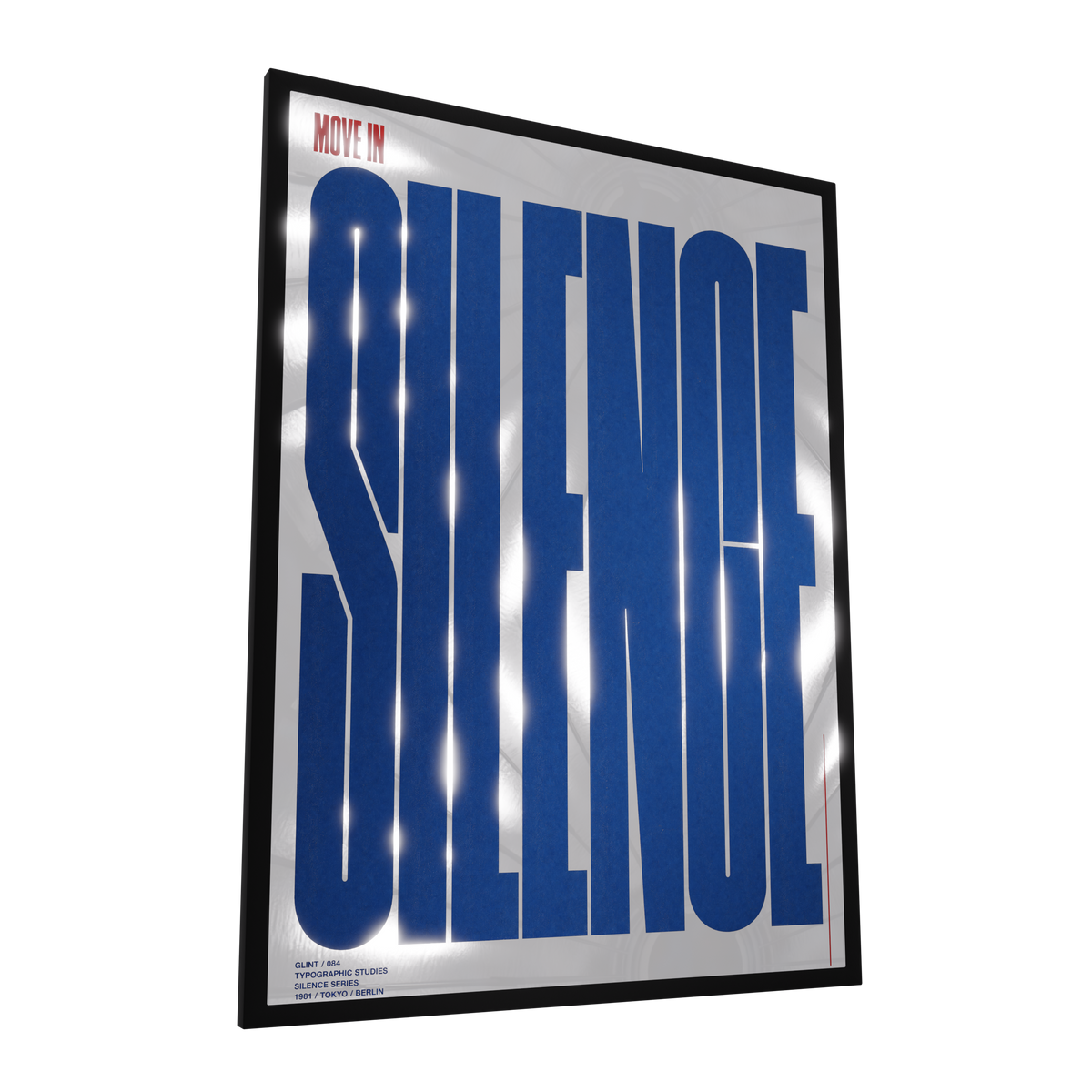 Move In Silence — GLINT mirror art print, shown framed