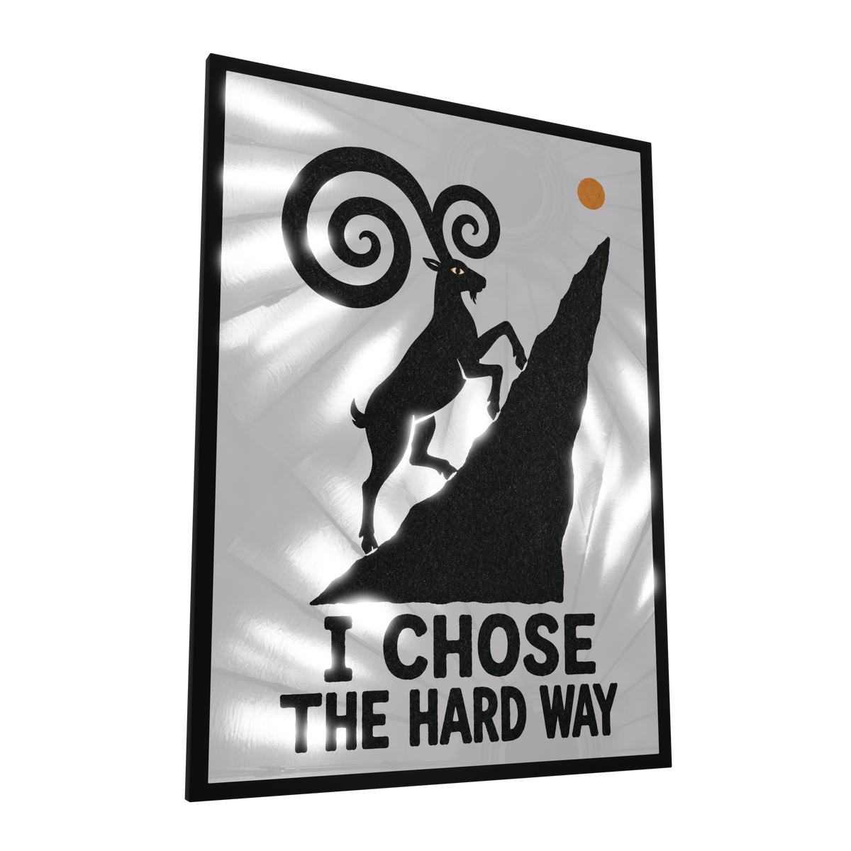 Hard Way — GLINT mirror art print, shown framed