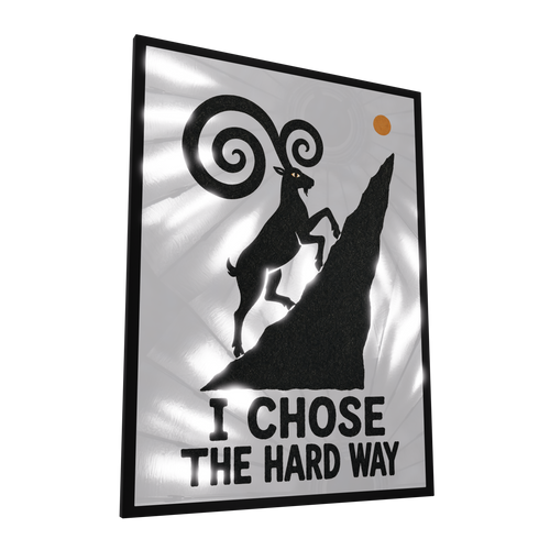 Hard Way — GLINT mirror art print, shown framed