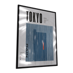 Tokyo Rain — GLINT mirror art print, shown framed