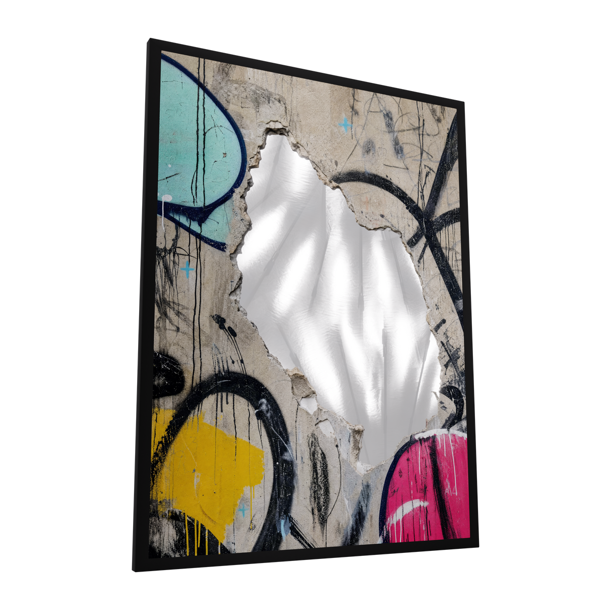 Urban Mirror 002 — GLINT mirror art print, shown framed