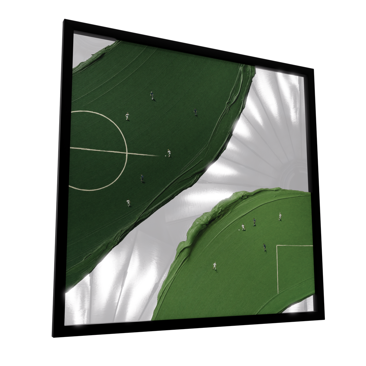 The Pitch — GLINT mirror art print, shown framed