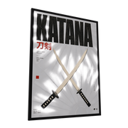 Katana — GLINT mirror art print, shown framed