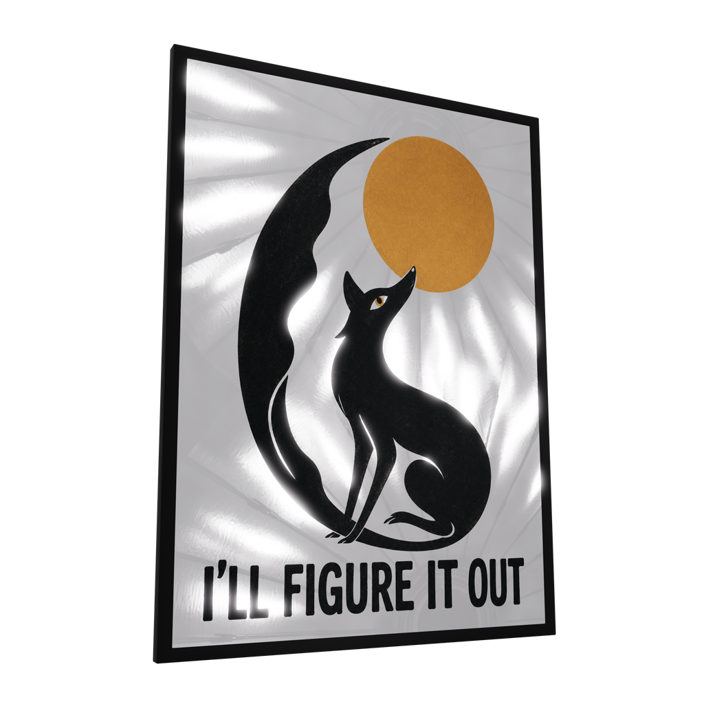 I'll Figure It Out — GLINT mirror art print, shown framed