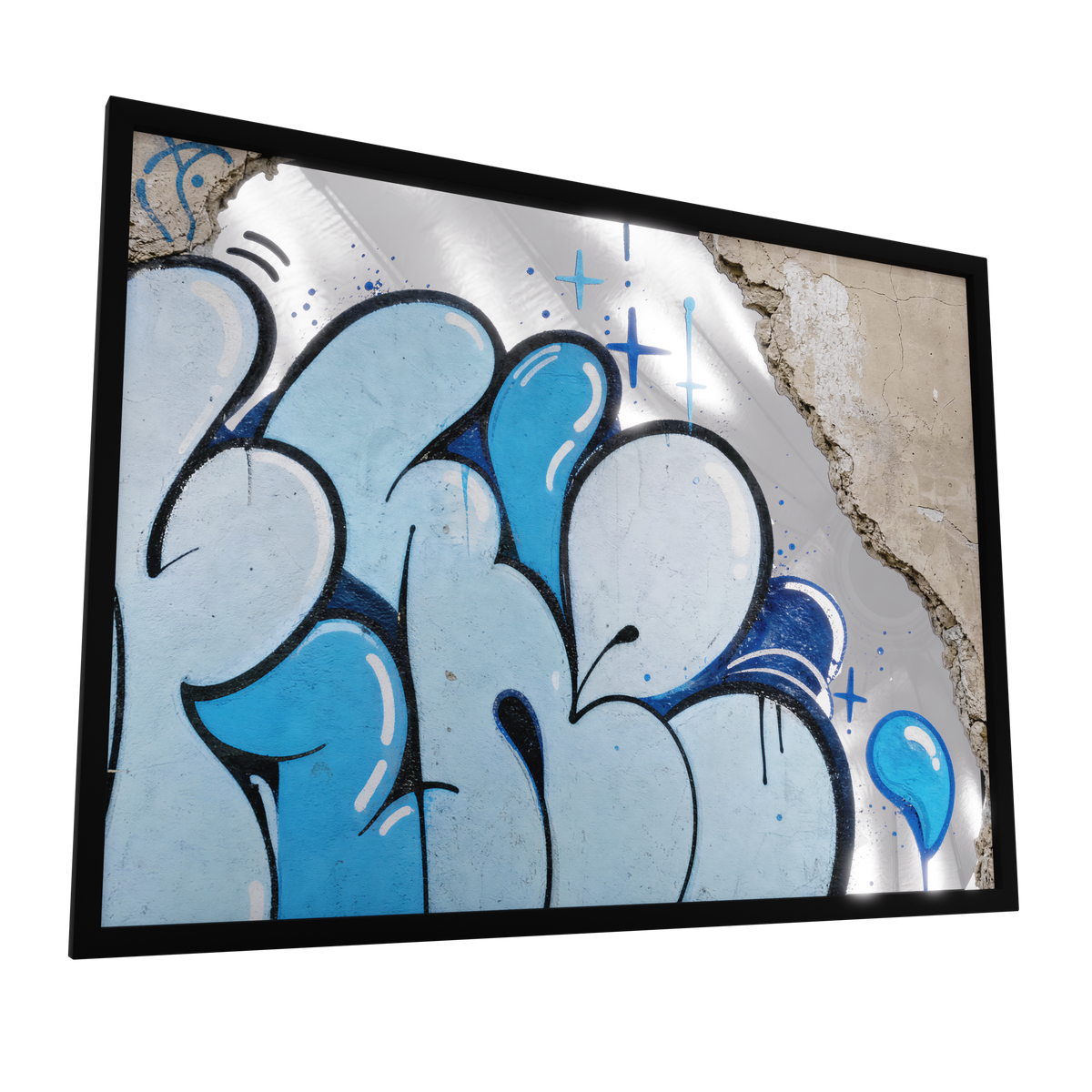 Urban Mirror 011 — GLINT mirror art print, shown framed
