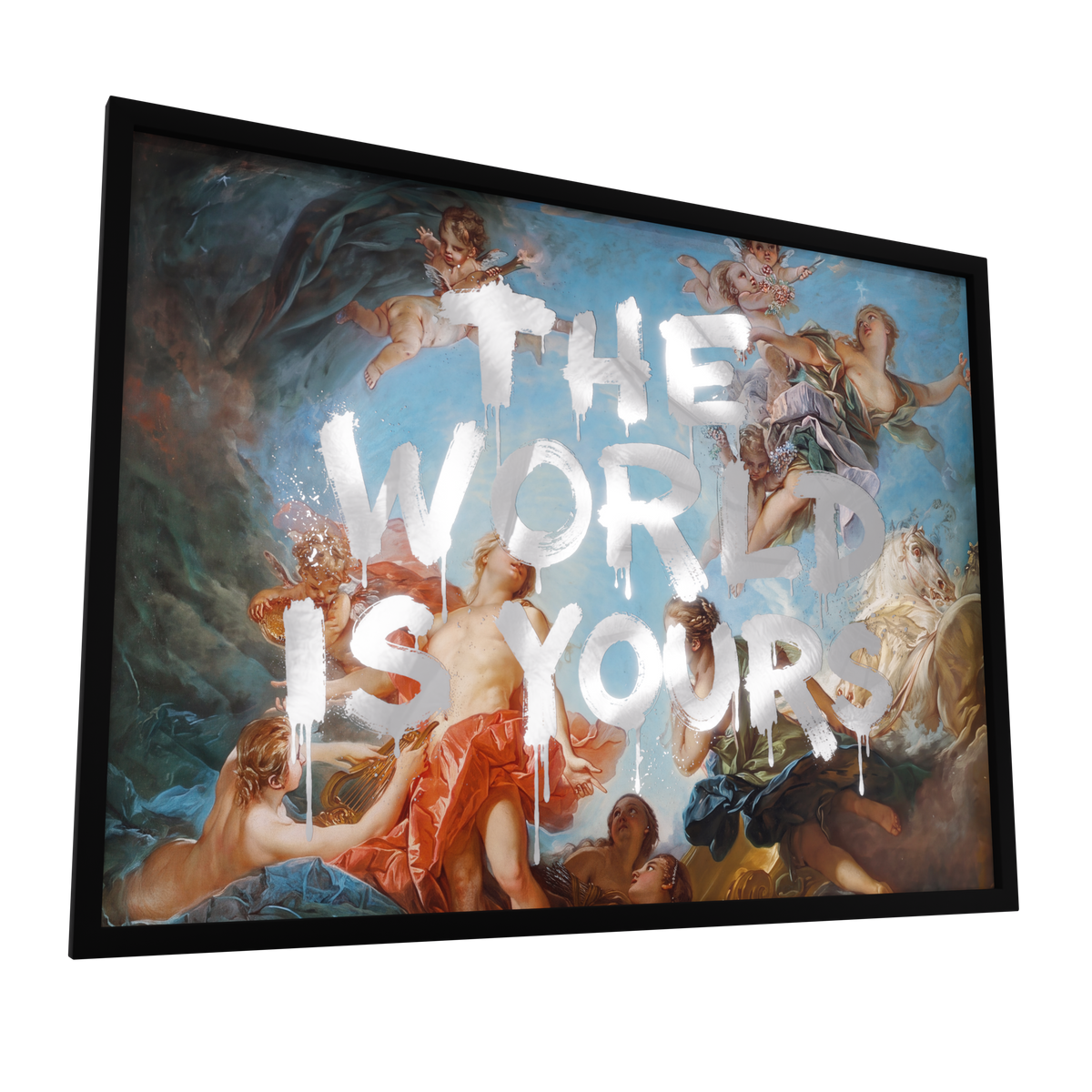 The World Is Yours — GLINT mirror art print, shown framed