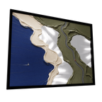 Coastline — GLINT mirror art print, shown framed