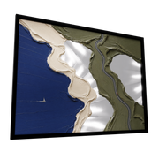 Coastline — GLINT mirror art print, shown framed