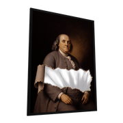 Torn History, Benjamin Franklin — GLINT mirror art print, shown framed
